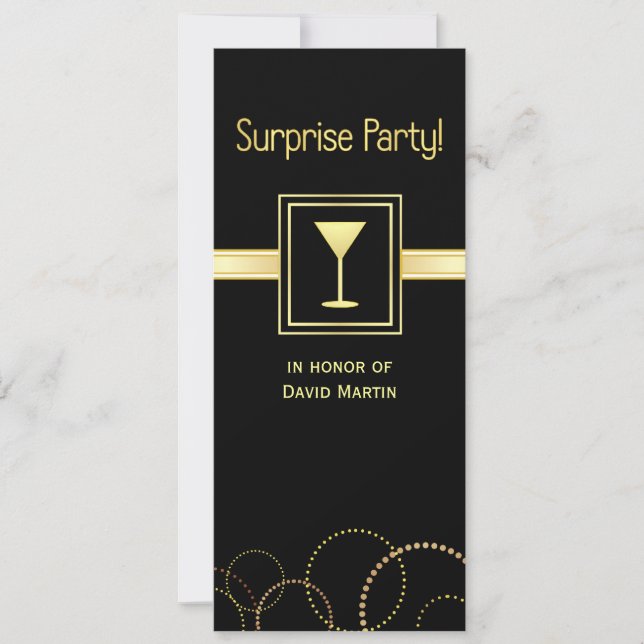 Surprise Party Invitations - Contemporary Tall (Front)