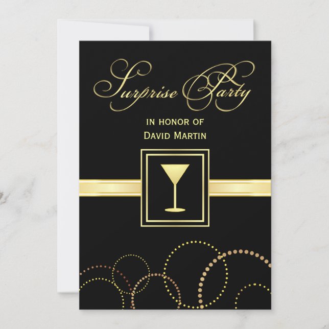 Surprise Party Invitations - with Monogram (Front)