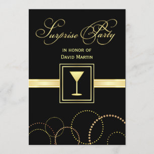 Surprise Party Invitations - with Monogram