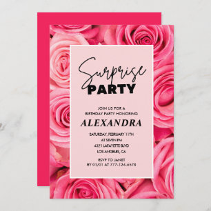 Surprise party Pink Floral 78th birthday Invitation