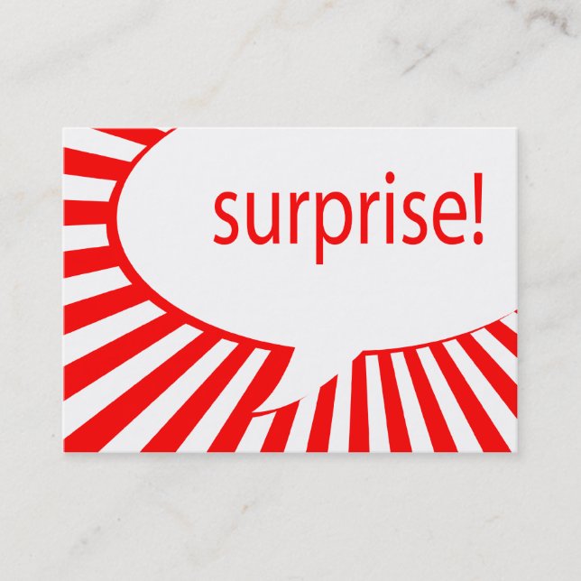 surprise party speech bubble business card (Front)