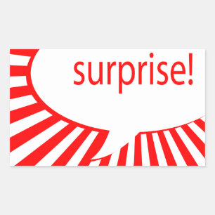 surprise party speech bubble rectangular sticker