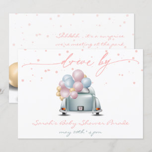 Surprise Pink Baby Shower Celebration Parade Invitation