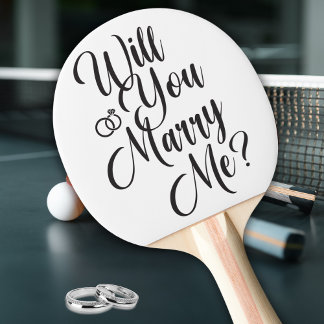 Surprise Proposal “Will You Marry Me?” Ping Pong Paddle