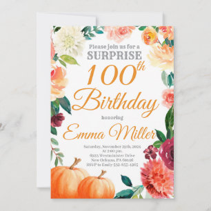Surprise Pumpkins Autumn Birthday Invitation