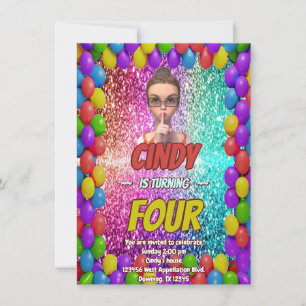 Surprise Quiet Secret birthday invite