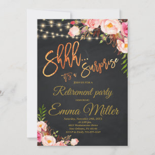 Surprise Retirement Party, Boho Floral Retirement Invitation
