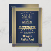 Surprise Retirement Party Navy Gold Save the Date