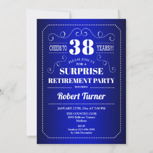 Surprise Retirement Party - Royal Blue Invitation