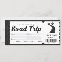 Surprise Road Trip Ticket Gift Voucher Certificate