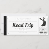 Surprise Road Trip Ticket Gift Voucher Certificate
