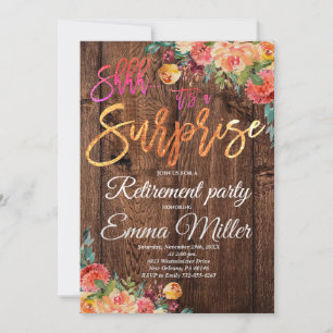 Surprise Rustic Retirement Party Invitation