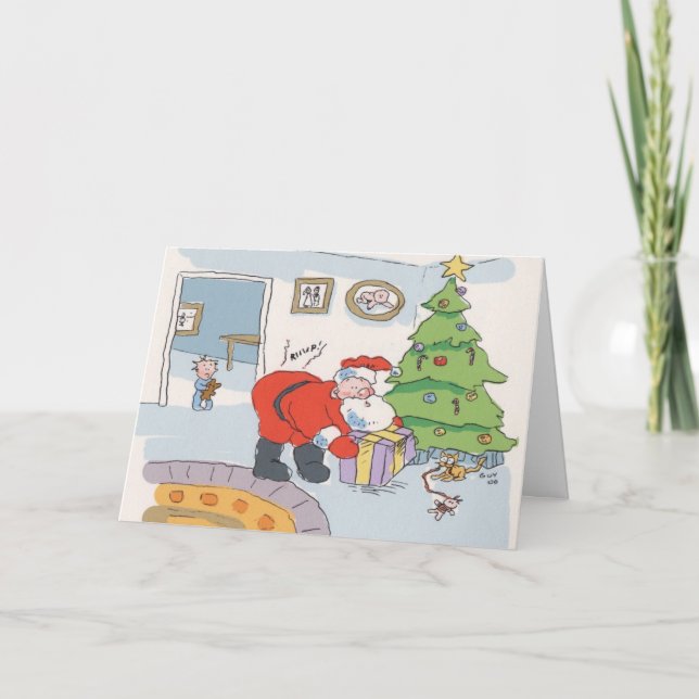 Surprise Santa Holiday Card (Front)