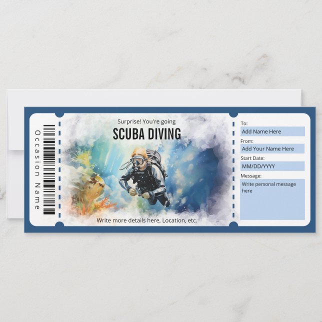 Surprise Scuba Diving Gift Voucher Invitation (Front)