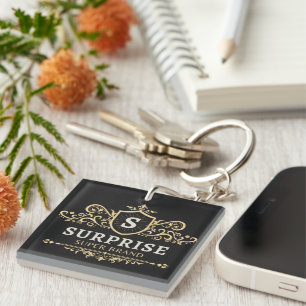 surprise super brand luxury wedding party modern b key ring