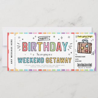 Surprise Trip Voucher Road Trip Fake Gift Ticket Invitation