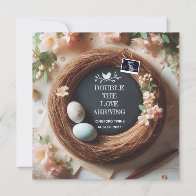  Surprise Twins Reveal, Twin Pregnancy  Announcement (Front)