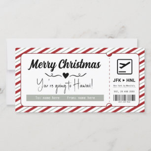 Surprise Vacation Christmas Voucher Boarding Pass