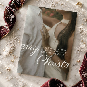 Surprise We’re Engaged Christmas Photo Holiday Card