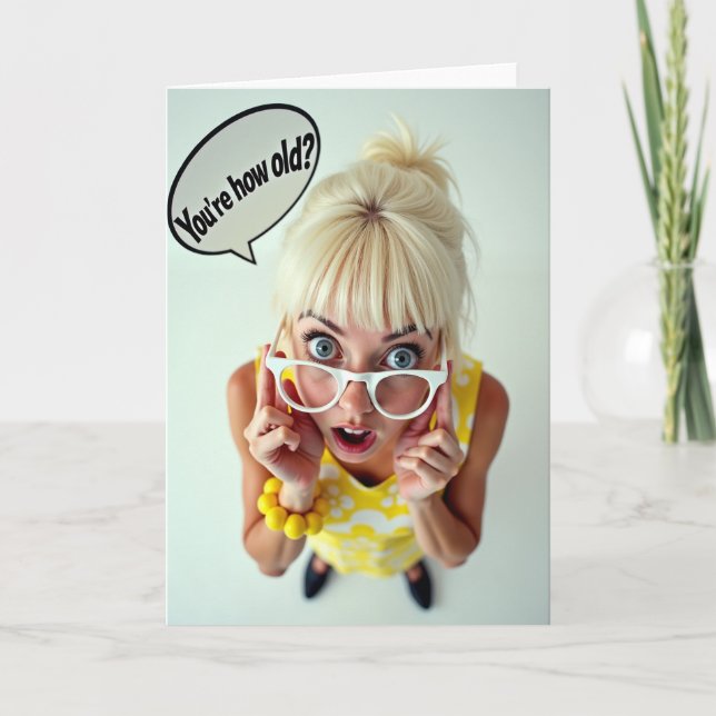 Surprise Yellow Birthday Card (Front)