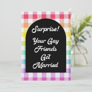Surprise Your Gay Friends Got Married Rainbow    Invitation