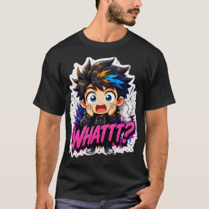 Surprised Anime Chibi Boy "WHATTT?" - Colourful Pa T-Shirt