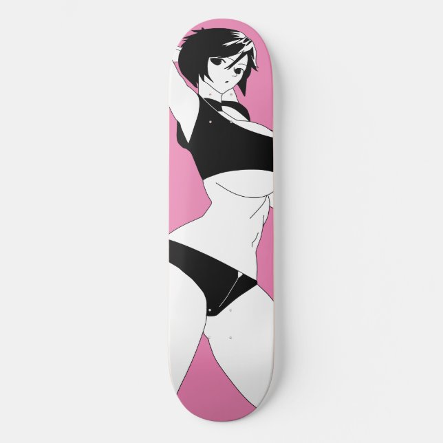 Surprised Anime Girl Skateboard Deck (Front)