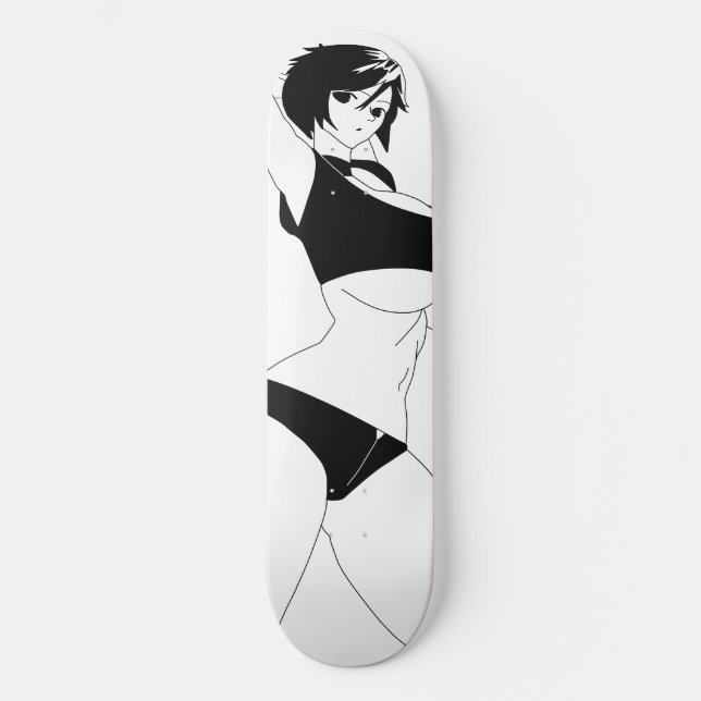 Surprised Anime Girl Skateboard Deck (Front)