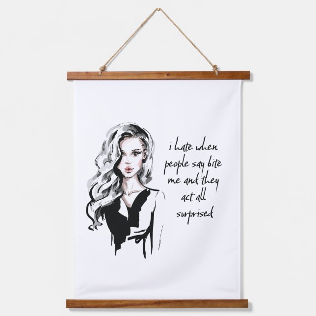 Surprised Bite me  Hanging Tapestry (Front)