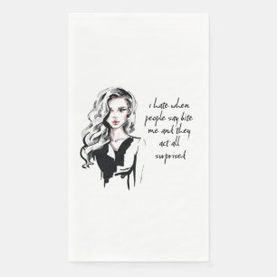 Surprised Bite me  Napkin