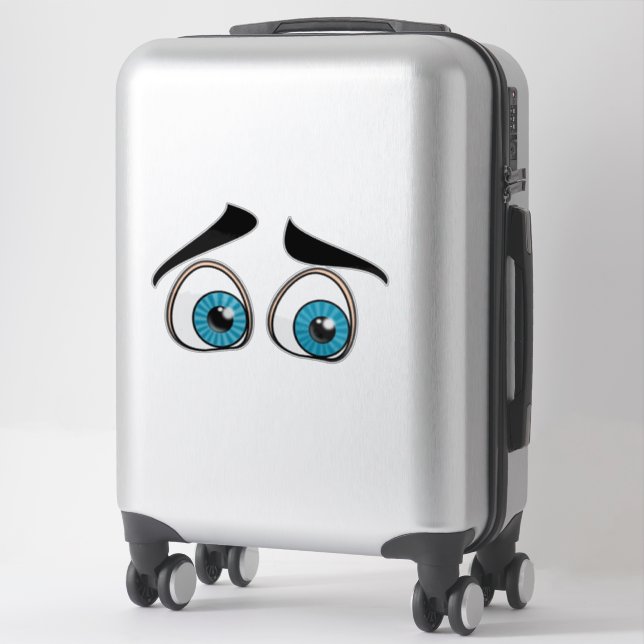Surprised Blue Eyes Sticker Funny (Suitcase)