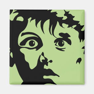 Surprised Boy Graphic Art Stencil Fridge Magnet