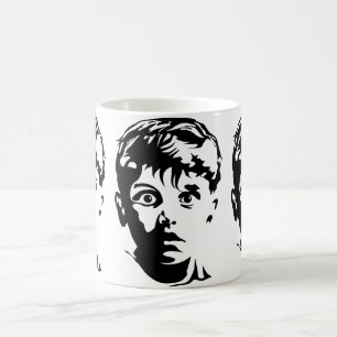 Surprised Boy Graphic Art Stencil Mug
