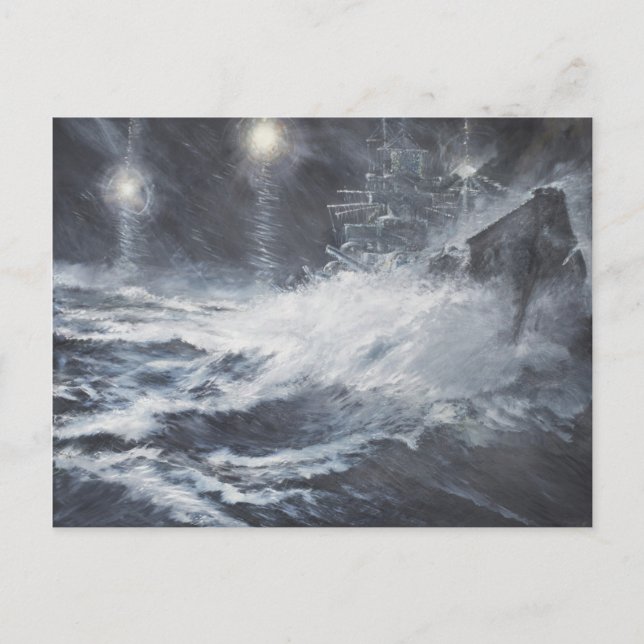 Surprised By Starshell Scharnhorst Battle of Postcard (Front)