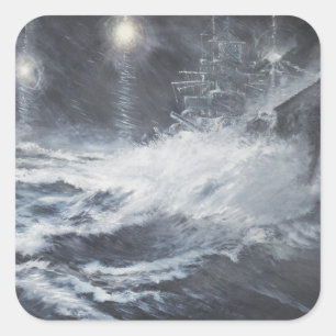 Surprised By Starshell Scharnhorst Battle of Square Sticker