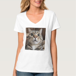 Surprised Cat Face, Cat Photo T-Shirt