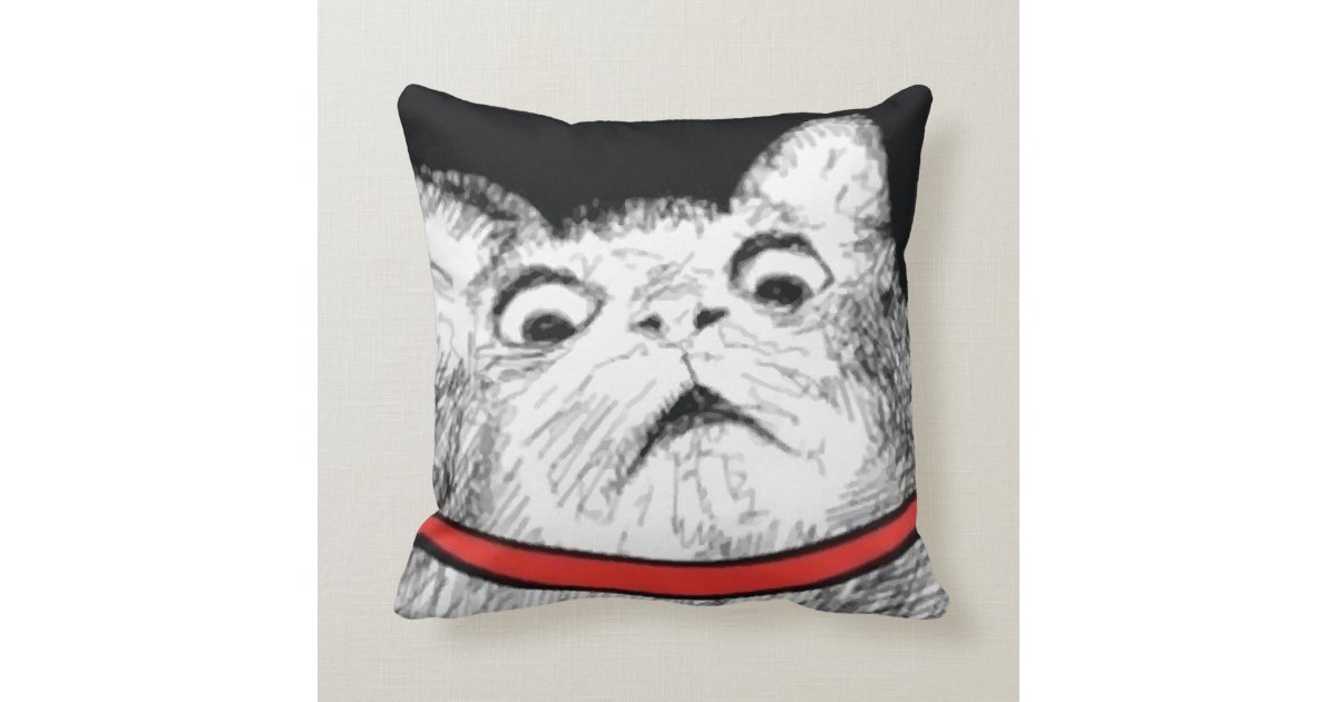 Surprised Cat Gasp Meme - Pillow Zazzle.co.uk.