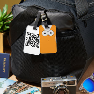 Surprised Cat Luggage Tag QR code