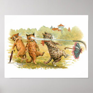 Surprised Cats Louis Wain Poster
