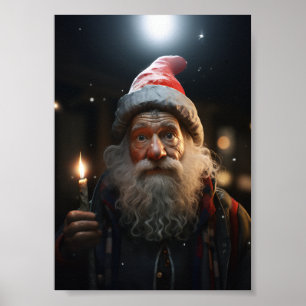 Surprised Christmas Gnome Poster