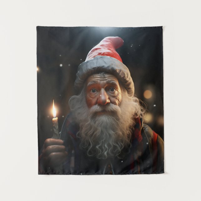 Surprised Christmas Gnome Tapestry (Front)