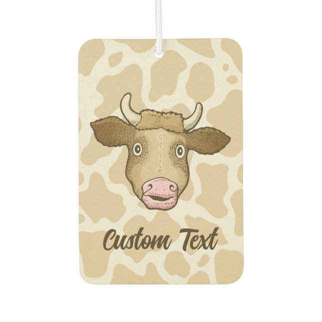 Surprised Cow Car Air Freshener (Front)
