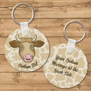 Surprised Cow Keychain