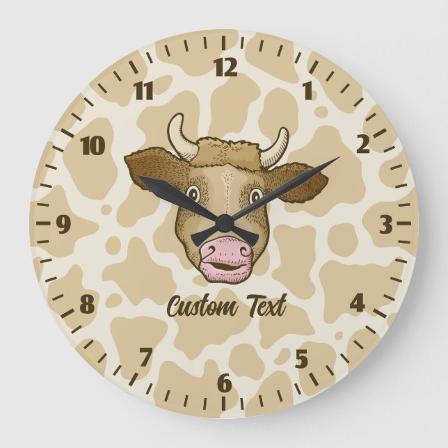 Surprised Cow Large Clock (Front)