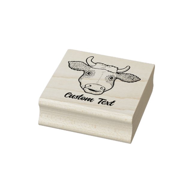 Surprised Cow Rubber Stamp (Stamp)
