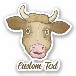 Surprised Cow Sticker