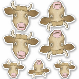 Surprised Cow Sticker Set
