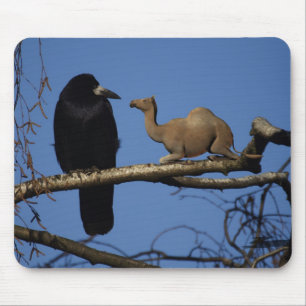 Surprised Crow Mouse Mat