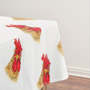 Surprised Curious Rooster Tablecloth