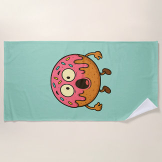 Surprised Doughnut Beach Towel